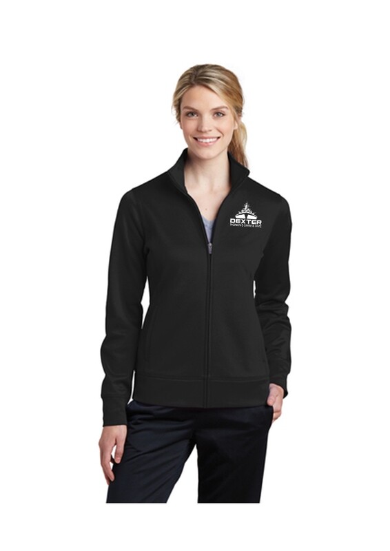 Womens Sport Tek Full Zip Fleece Jacket - White,  Black