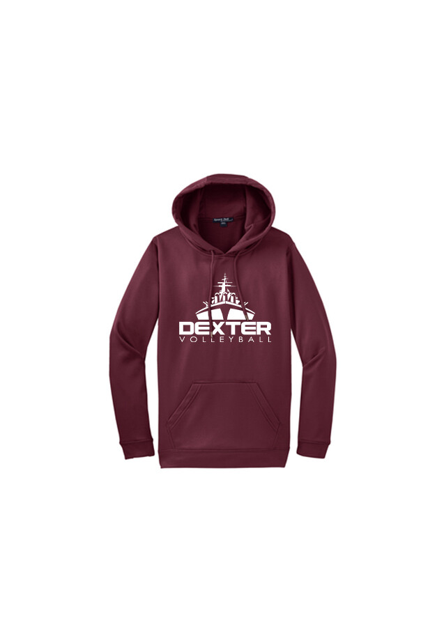 SportTek Performance Hooded Sweatshirt - Maroon