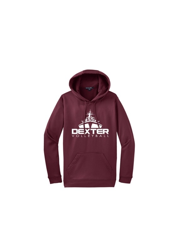 SportTek Performance Hooded Sweatshirt - Maroon