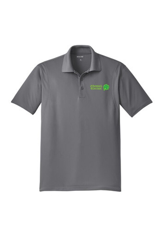 Men's Performance Polo (Embroidered)- Black, Grey