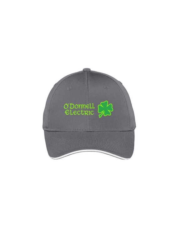2 Color Sandwich Bill Hat (Embroidered)- Grey, Black