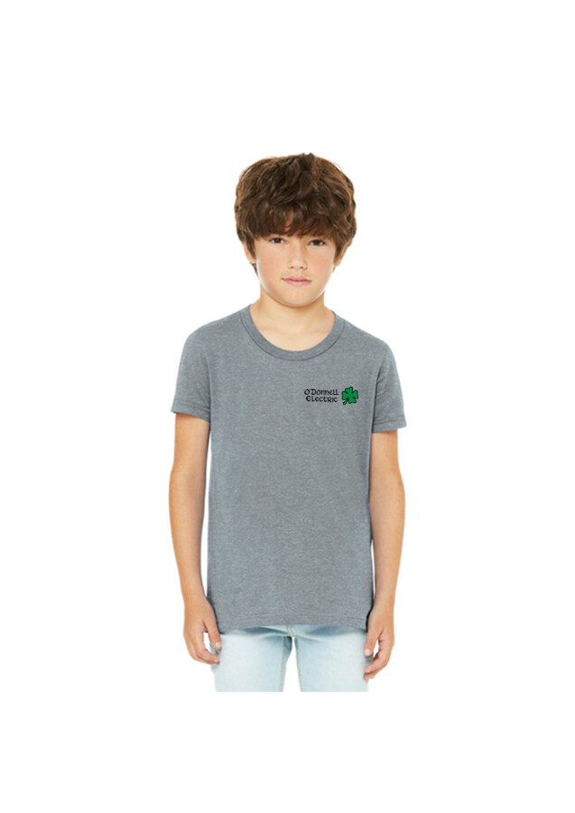Youth Short Sleeve Tee (Screen Printed)- Heather Grey