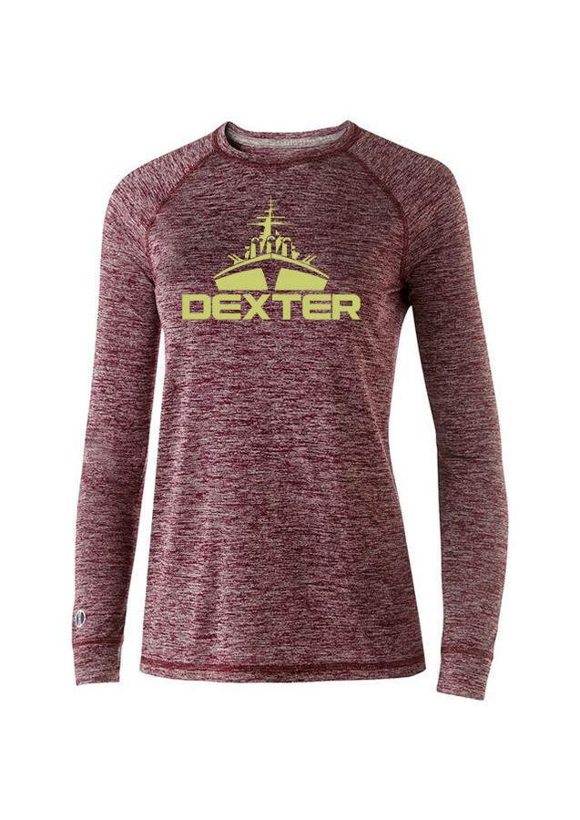 Women&#39;s Heathered Long Sleeve Performance Shirt ( V neck)