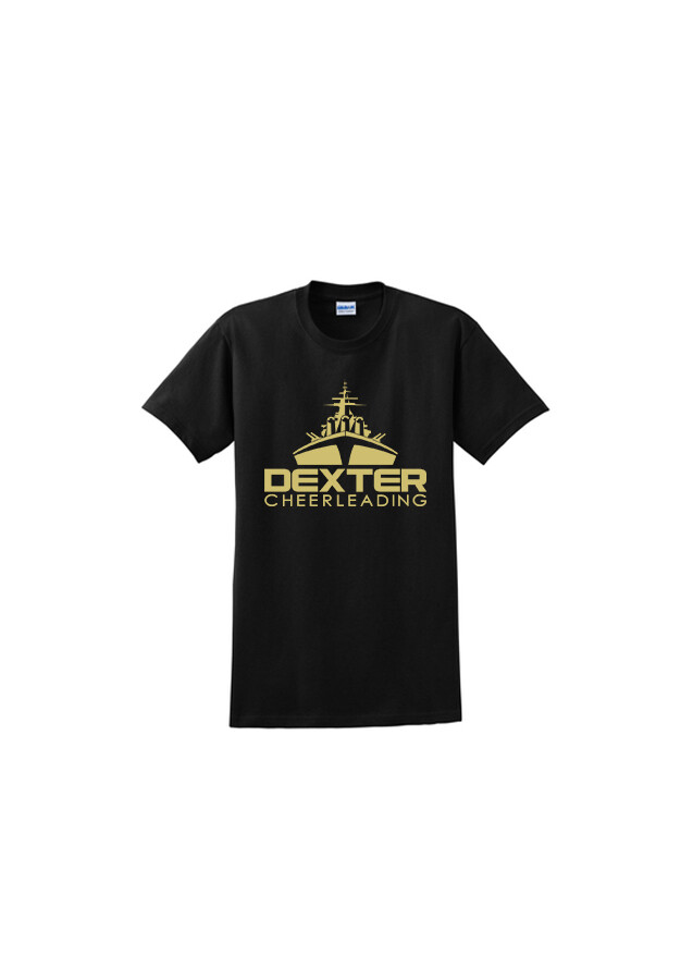 Soft Cotton Metallic Gold Print T-Shirt (Youth sizes available) - Black
