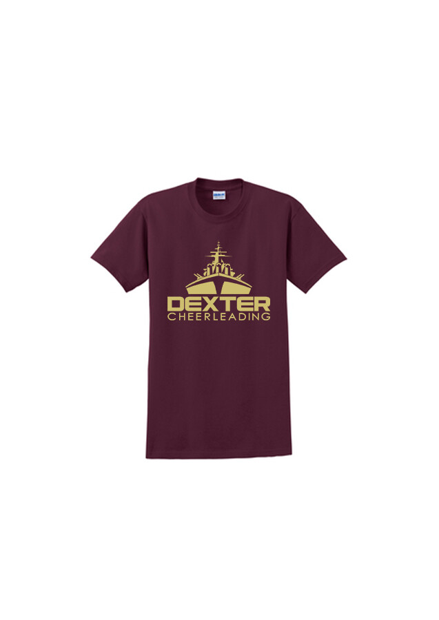 Soft Cotton Metallic Gold Print T-Shirt: Black, Maroon