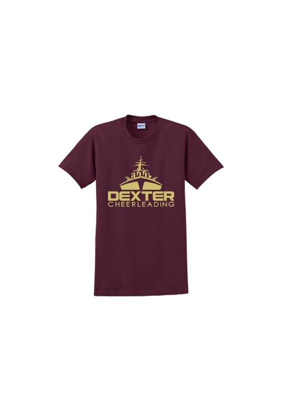 Soft Cotton Metallic Gold Print T-Shirt: Black, Maroon