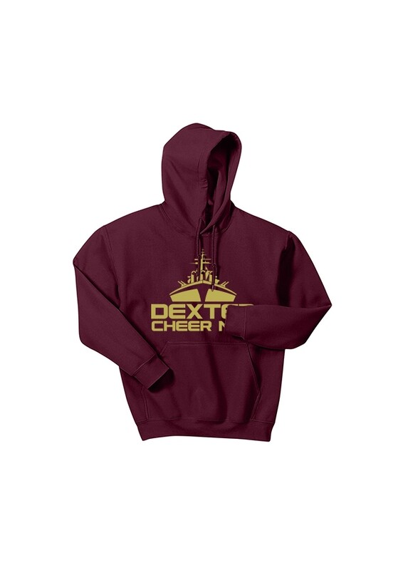 Cheer Mom Hooded Sweatshirt - Maroon With Metalic Gold Print