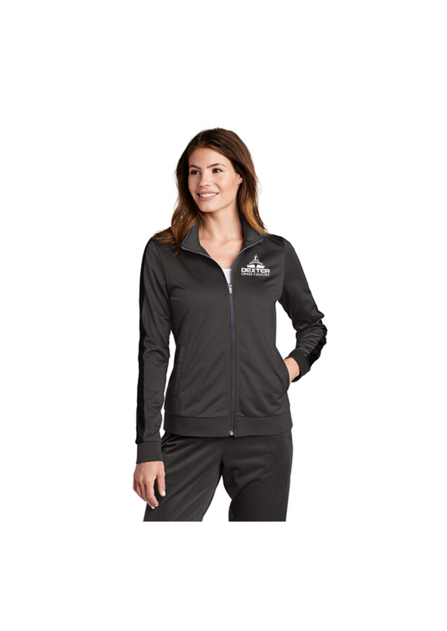 Women's Sport Tek Tricot Full Zip Jacket - Grey/Black Women's Sport Tek Tricot Full Zip Jacket - Grey/Black