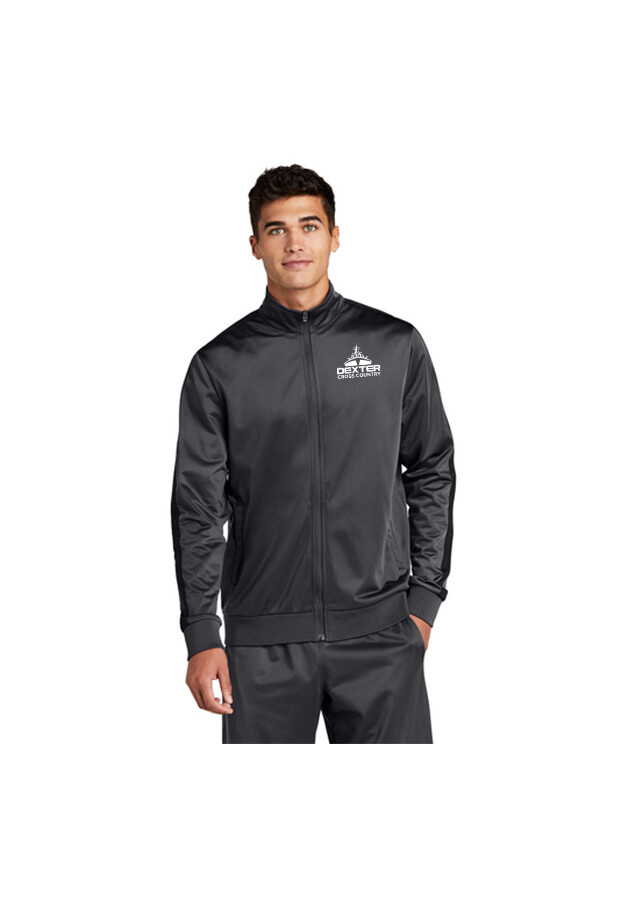 Men's Sport Tek Tricot Full Zip Jacket - Grey/Black Men's Sport Tek Tricot Full Zip Jacket - Grey/Black