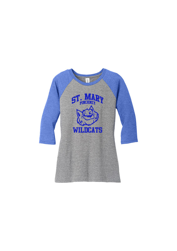 Women's Baseball Tee- Grey/Royal