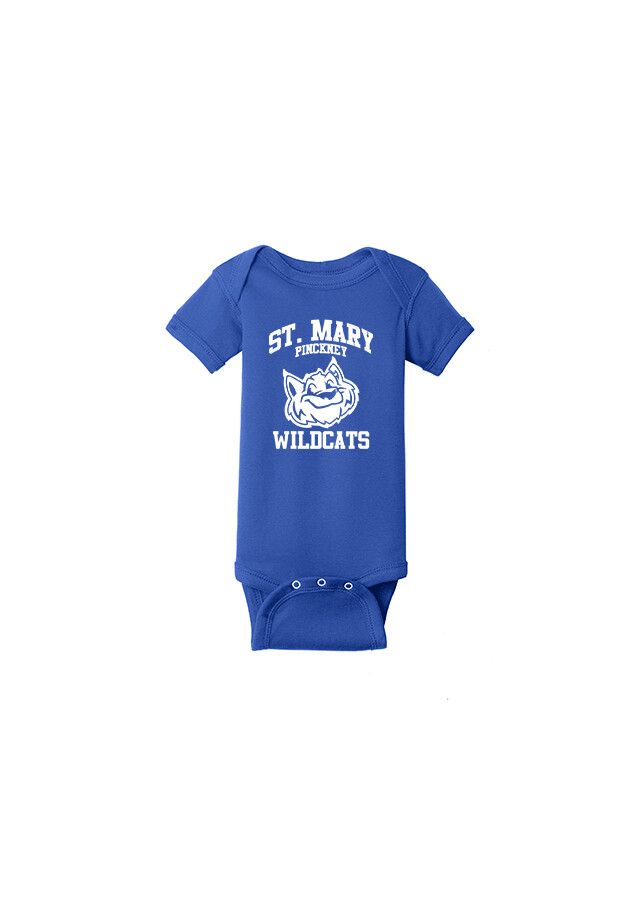 Short Sleeve Onesie- Royal, Grey