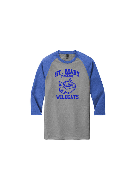 Men's Baseball Tee- Grey/Royal