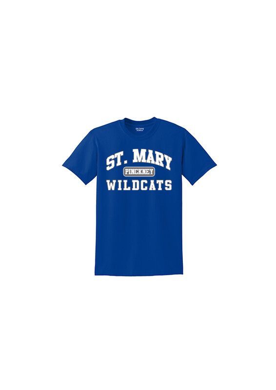 Short Sleeve 50/50 Tee (Adult and youth sizes) - Athletics Logo- Grey, Royal, Navy, White