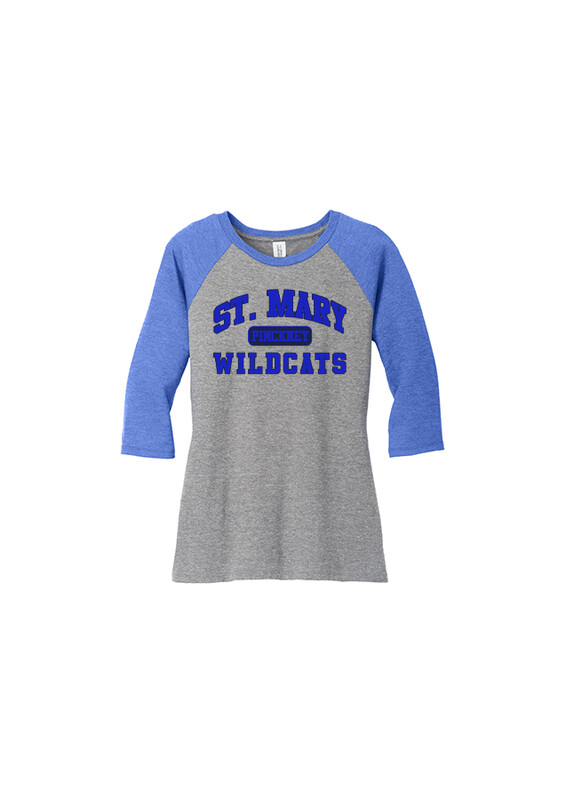 Women's Baseball Tee - Athletics Logo- Grey/Royal