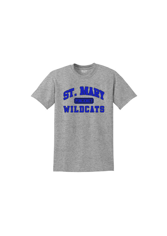 Short Sleeve 50/50 Tee (Adult and youth sizes) - Athletics Logo- Grey, Royal, Navy, White