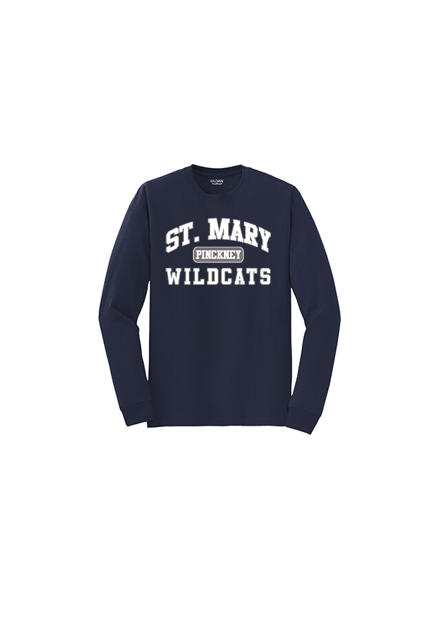 Long Sleeve 50/50 Tee - Athletics Logo- Navy, Royal, Grey, White