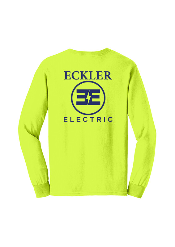 [ECKLER ITEM] Unisex Long Sleeve Tee with pocket (Screen Printed)- Grey or Safety Green