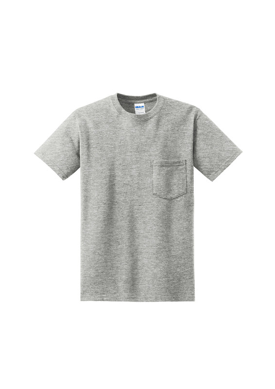 [ECKLER ITEM] Unisex Short Sleeve Tee with pocket (Screen Printed)- Grey or Safety Green