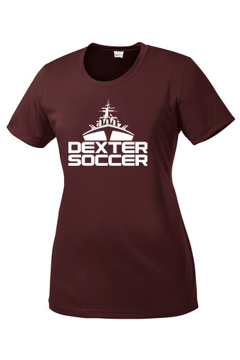 Women's Short Sleeve Performance T- Maroon/ Black/ White