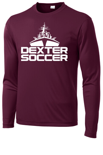 Long Sleeve Performance T  (Adult & Youth Sizes)- Maroon/ Black/ White