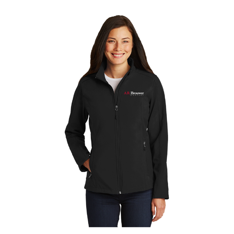 Ladies Core Soft Shell Jacket- Black, Grey