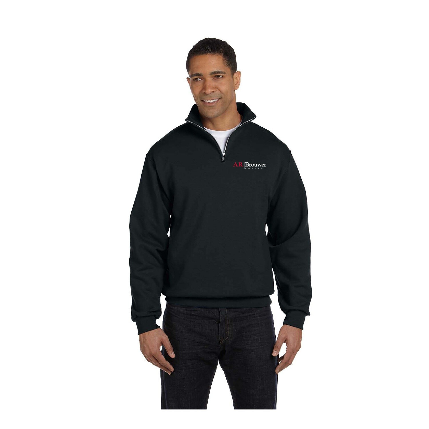 1/4 Zip Collar Sweatshirt0 Black, Red