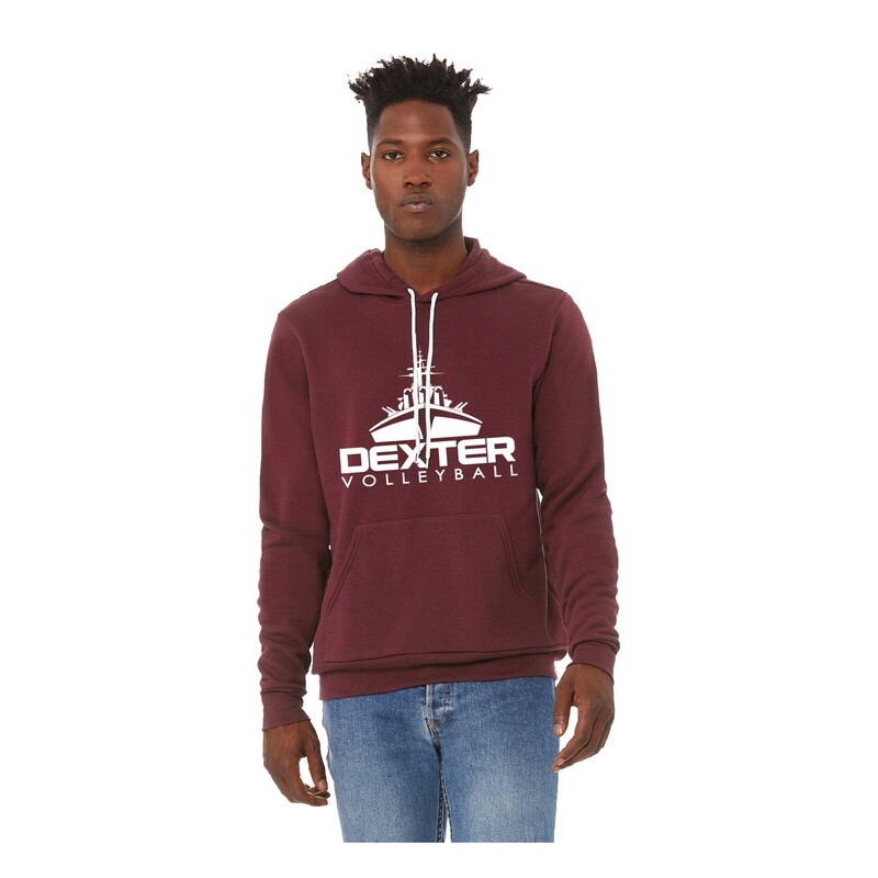 Unisex Fleece Pullover Hooded Sweatshirt- Maroon, Grey, Black