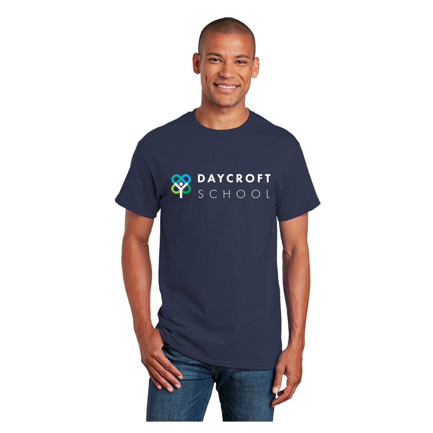 Short-Sleeve Cotton Tee (Youth Sizes Available)- Navy, Grey