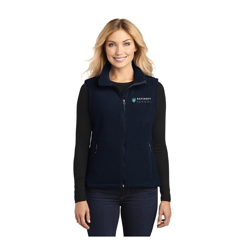 Womens Fleece Vest- Navy, Black