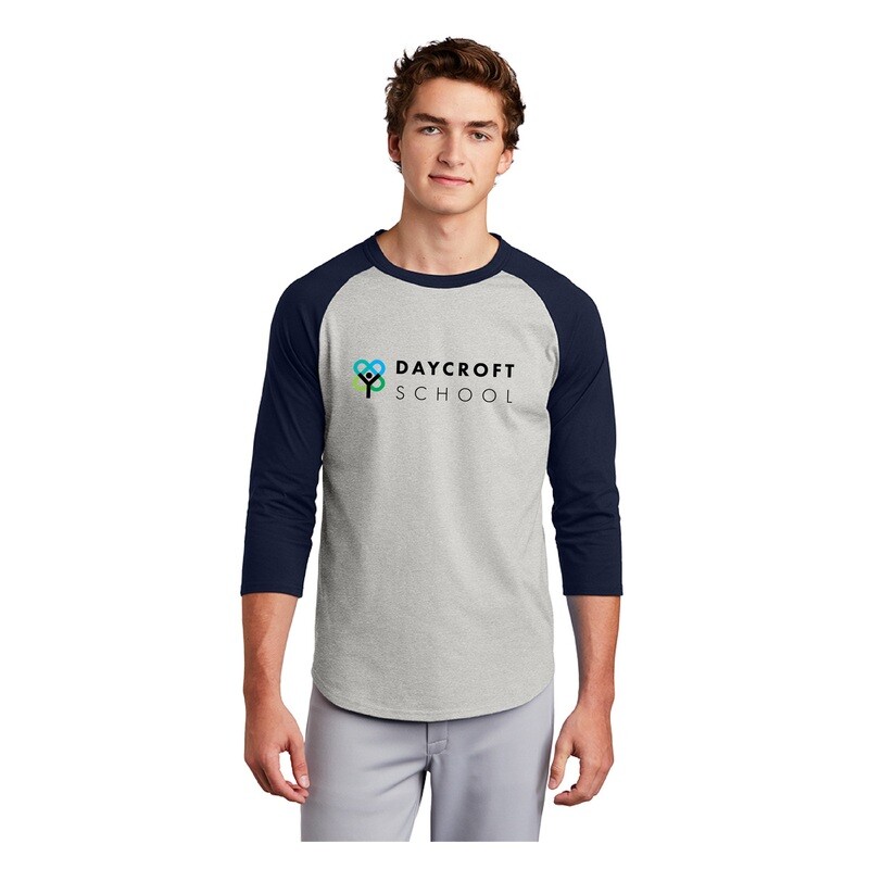 Unisex 3/4 Sleeve Baseball Tee (Youth Sizes Available)- Grey/Navy