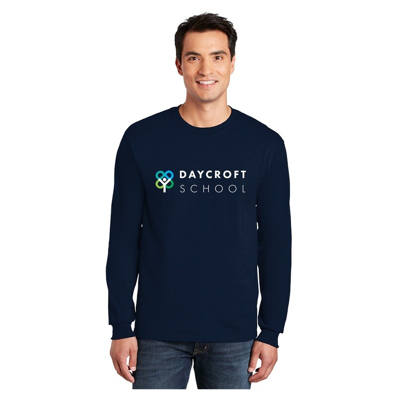 Long-Sleeve Cotton Tee (Youth Sizes Available)- Navy, Grey