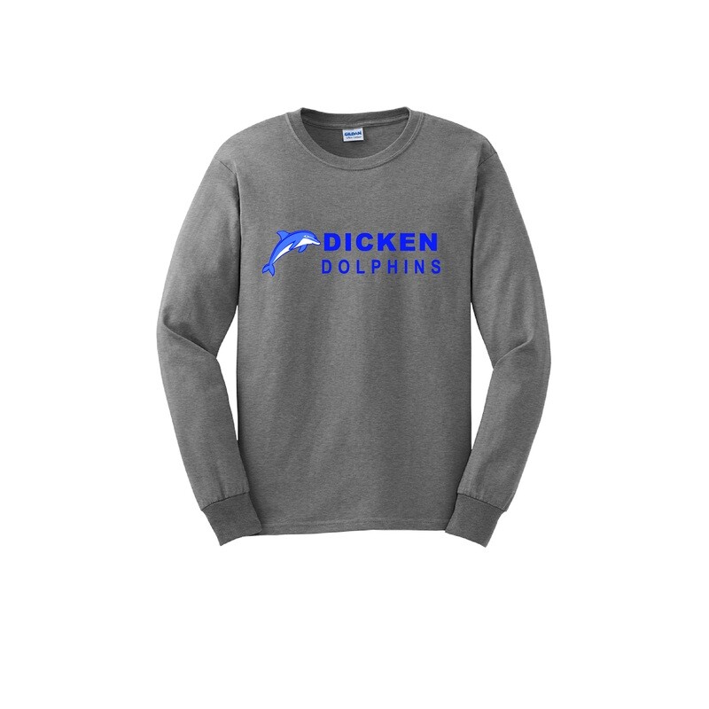 Adult Unisex Cotton Long Sleeve Tee -Grey, White