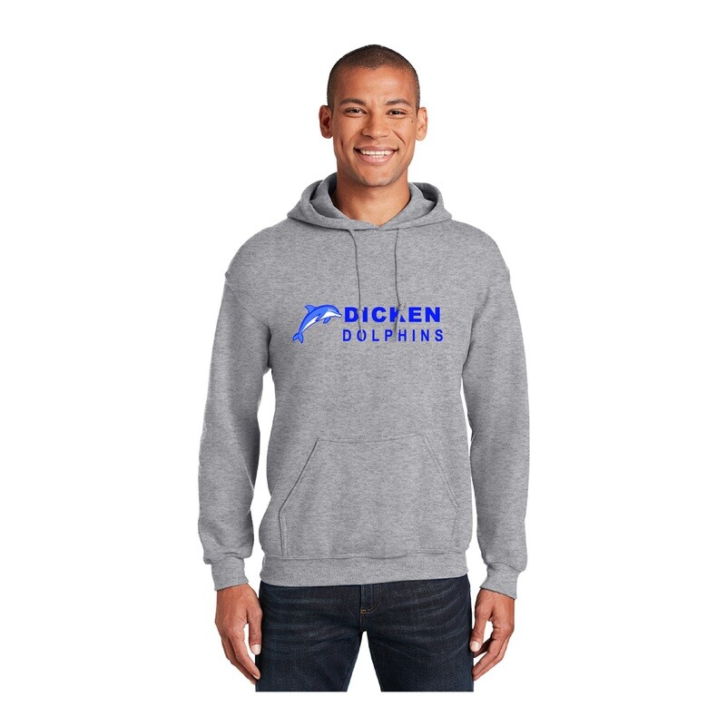 Adult Unisex Cotton Hooded Sweatshirt - Grey, White