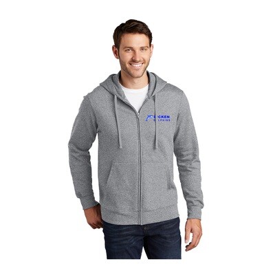 Adult Unisex Fan Favorite Fleece Full-Zip Hooded Sweatshirt (Dicken Dolphins logo)