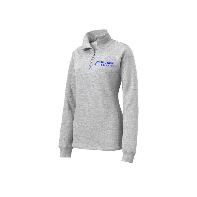 Women's Sport-Tek 1/4 Zip Sweatshirt- Grey, White