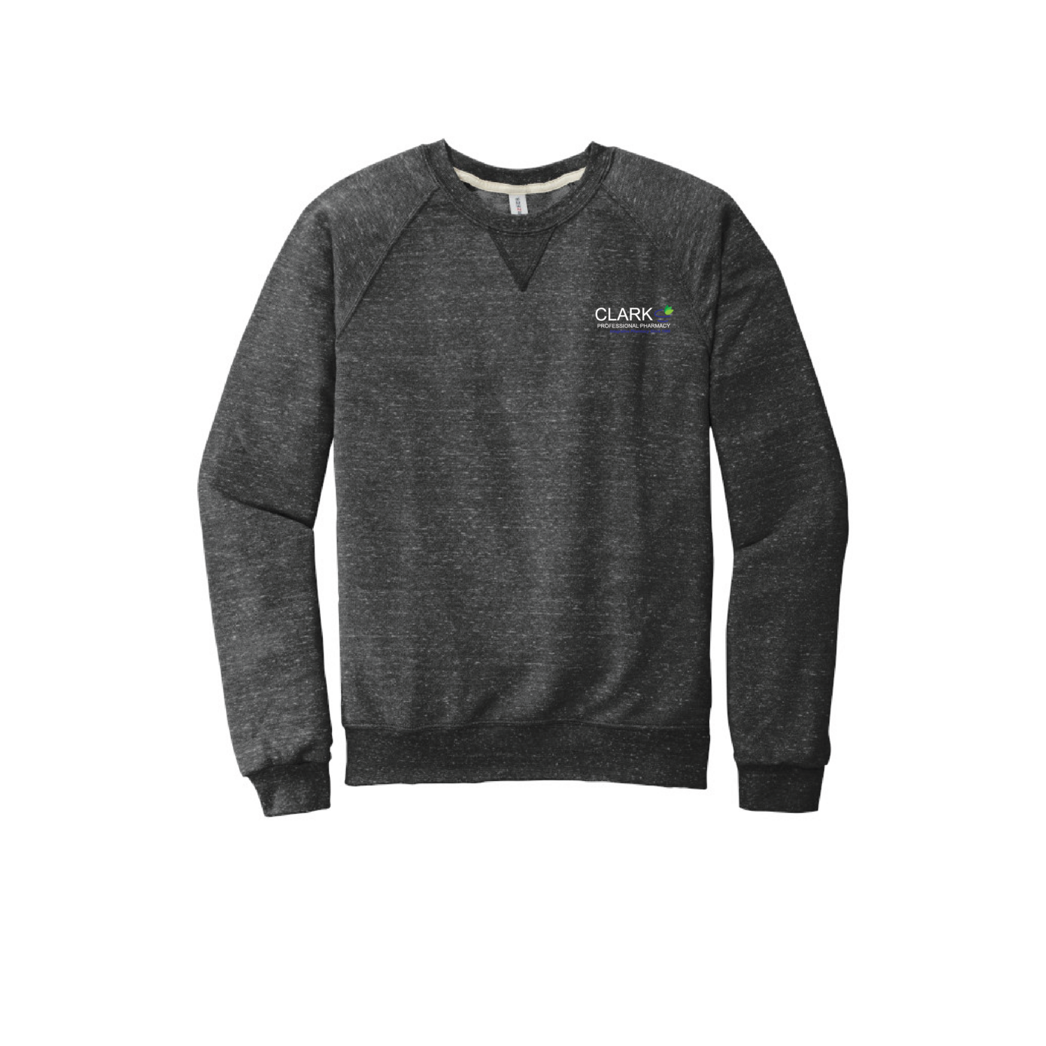 Snow Heather French Terry Raglan Crew (Black Heather)