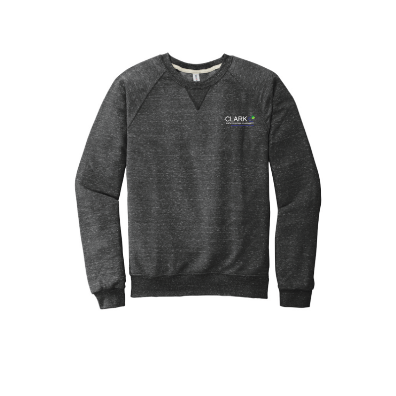 Snow Heather French Terry Raglan Crew (Black Heather)