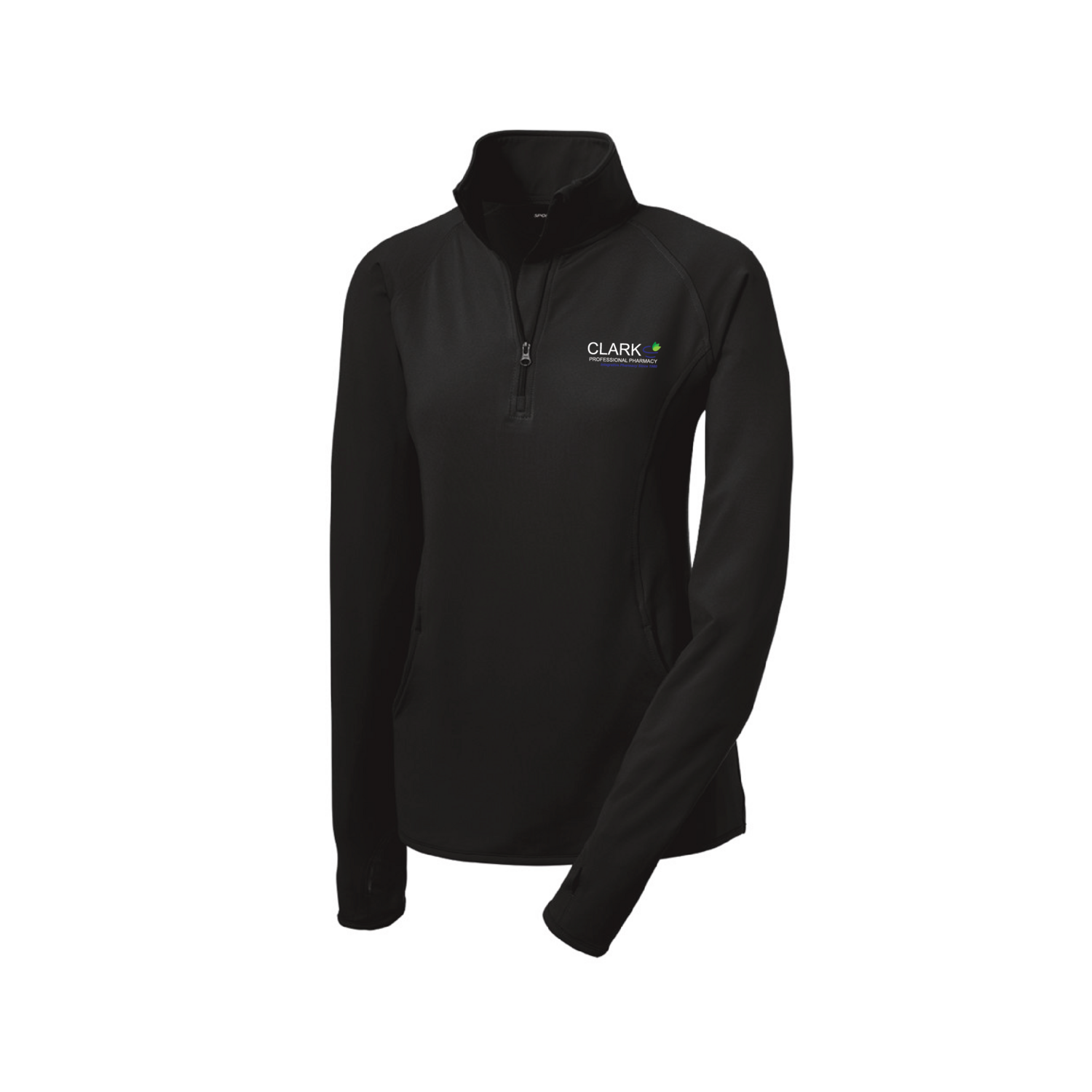 Ladies Sport-Tek Stretch 1/2-Zip Pullover (Black)