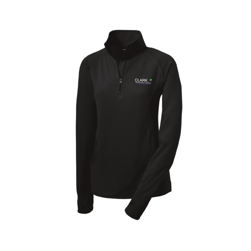 Ladies Sport-Tek Stretch 1/2-Zip Pullover (Black)