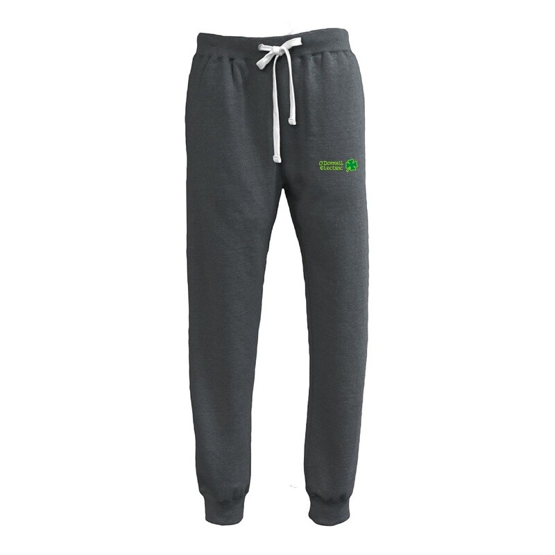 Throwback Joggers (Embroidered)- Black, Charcoal Heather