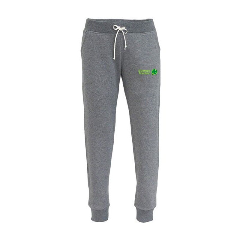Women's Joggers (Embroidered)- Black, Charcoal Heather