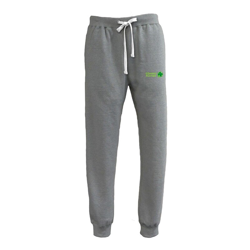 Throwback Joggers (Embroidered)- Black, Charcoal Heather