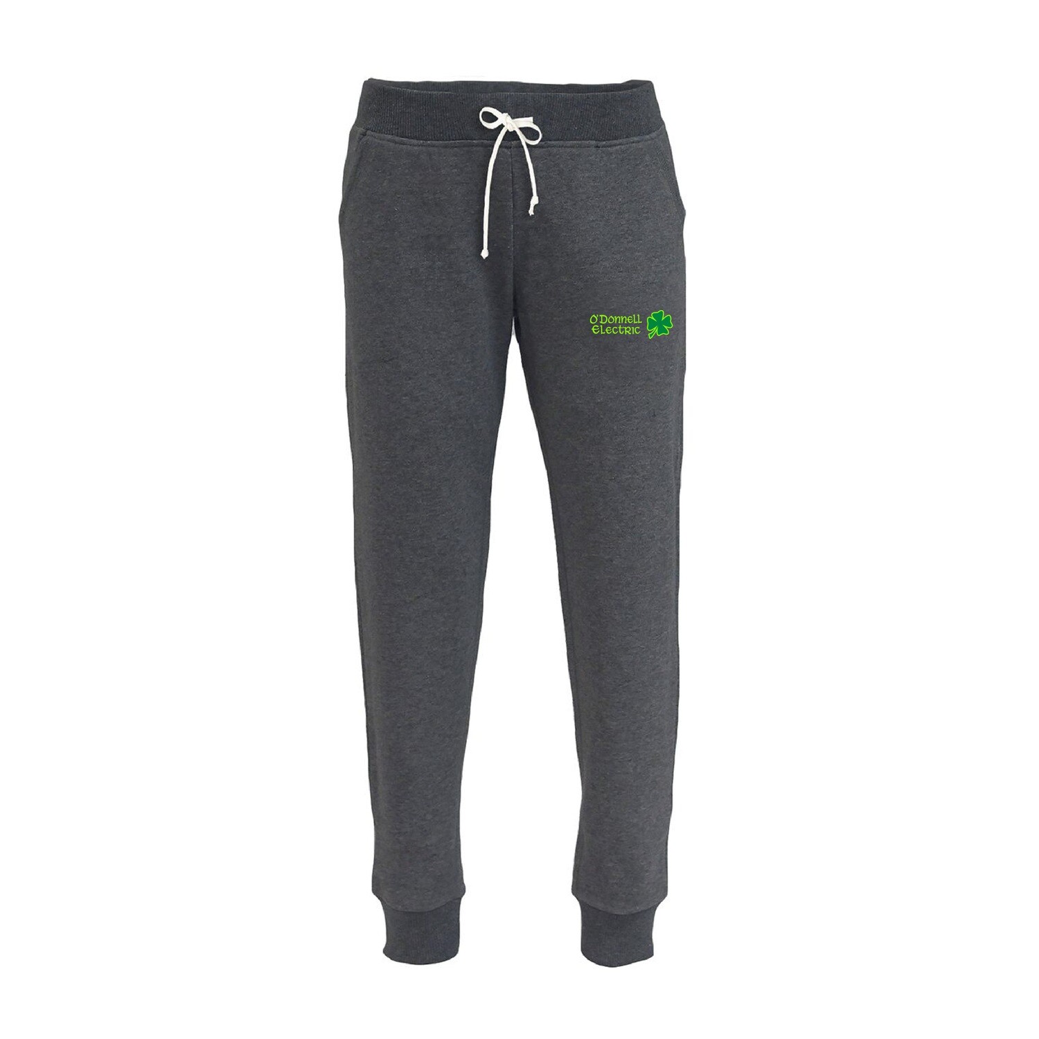Women's Joggers (Embroidered)- Black, Charcoal Heather