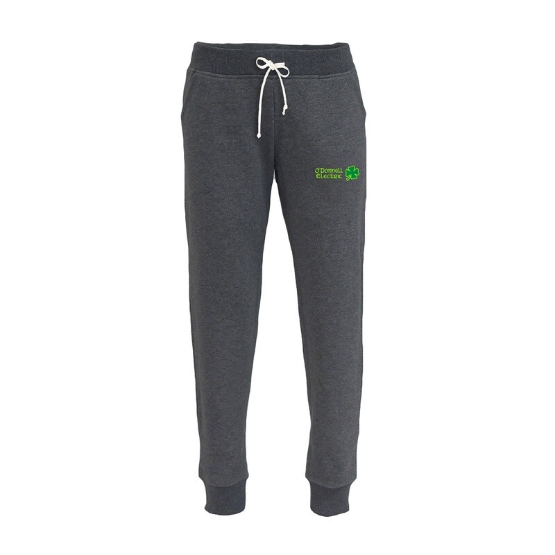 Women's Joggers (Embroidered)- Black, Charcoal Heather