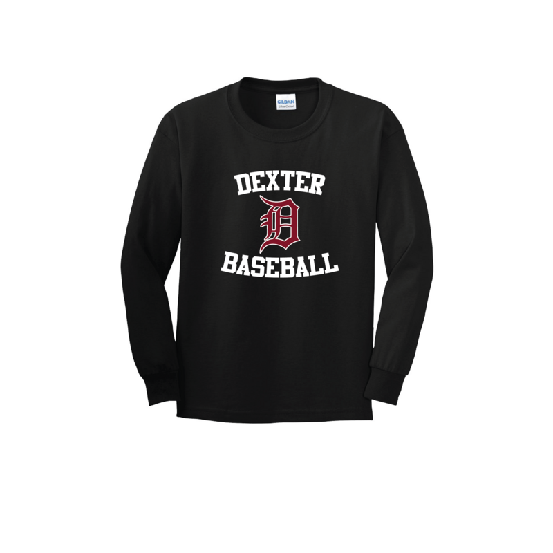 Youth Basic Cotton Long Sleeve T-Shirt-Black/White