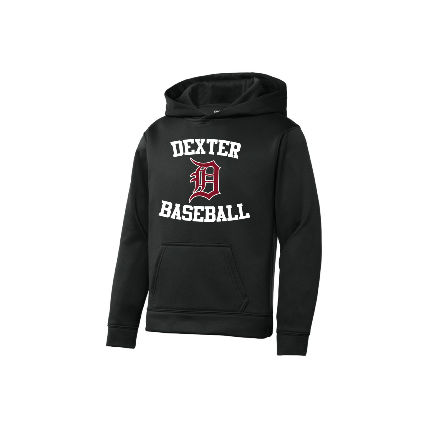 Youth Performance Fleece Hooded Pullover-Black