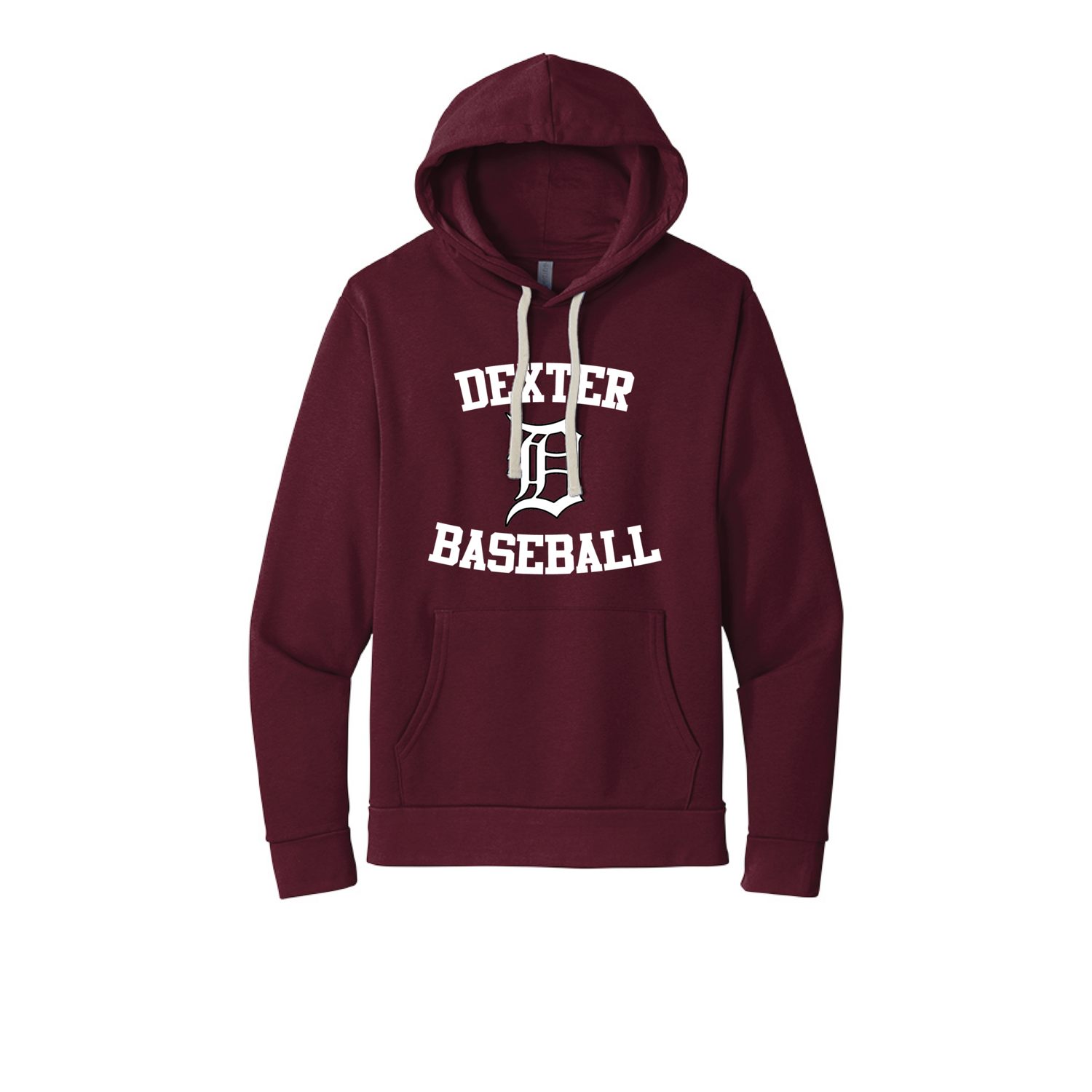 Unisex Santa Cruz Pullover Hoodie-Maroon/Black/White