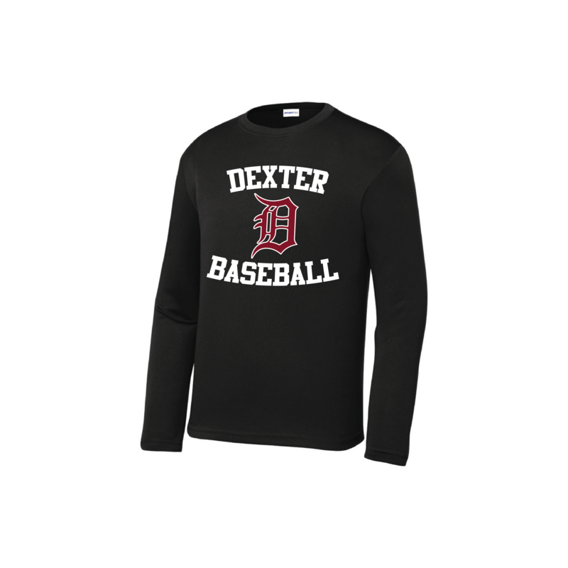 Youth Long Sleeve Performance Tee-Maroon/Black/White