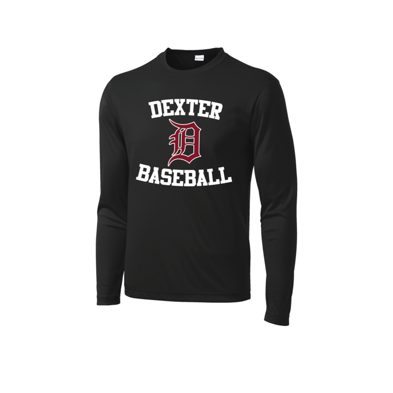 Unisex Long Sleeve Performance Tee-Maroon/Black/White