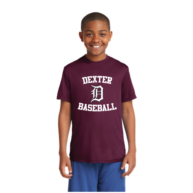 Youth Performance Tee-Maroon/Black/White